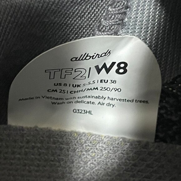 Allbirds Women's Tree Flyer 2 TF 2 Running Shoe Sneaker ~ Size 8 Grey - Picture 6 of 6